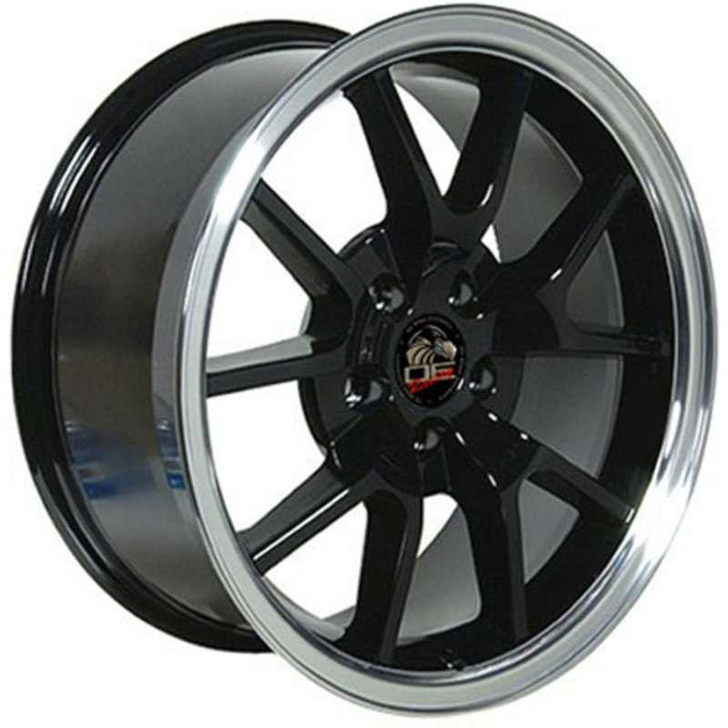 18x10 Ford Mustang FR500 FR05 Black Machined Lip MID - 8181973