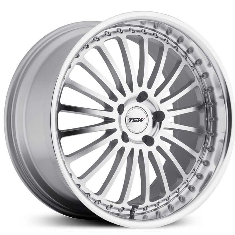 TSW Silverstone  Wheels Silver w/ Mirror Cut Lip