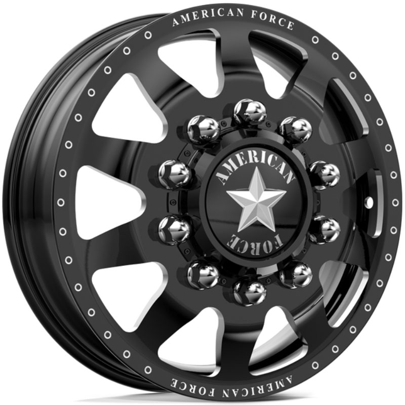 24x8.25 American Force Dually wheels Independence Black Flat-Solid HPO