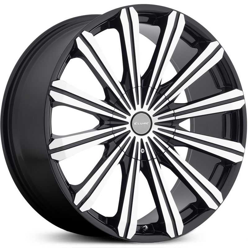 Elure 030  Wheels Black w/ Machined Face & Metal Centercap