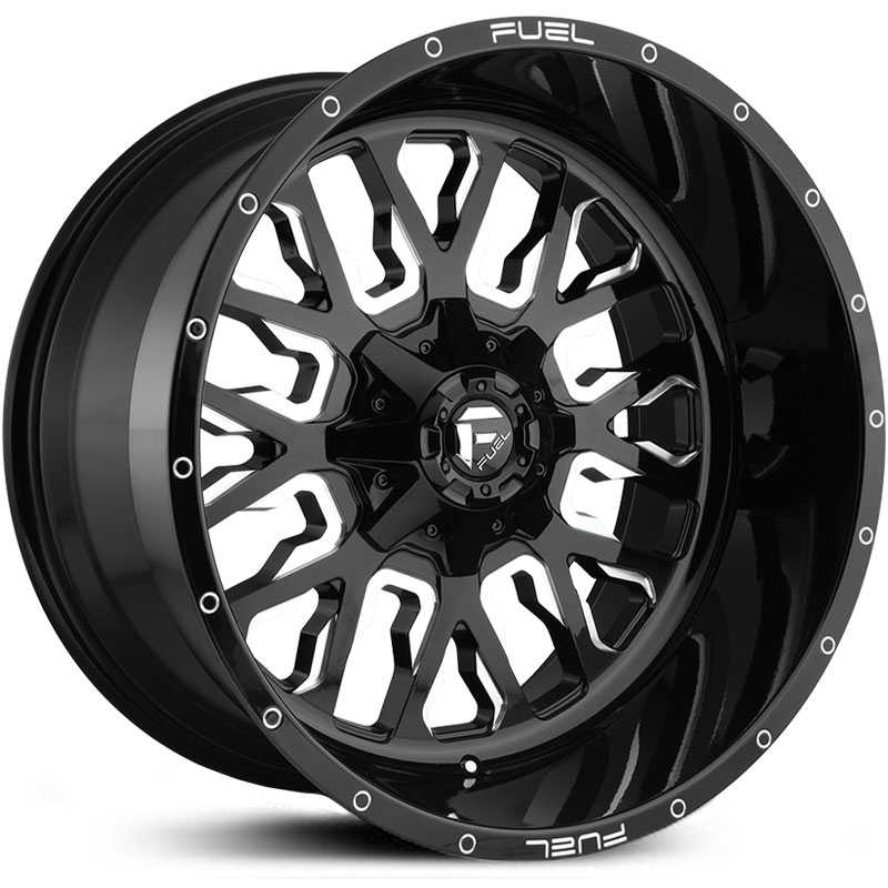 Fuel D611 Stroke  Wheels Gloss Black Milled