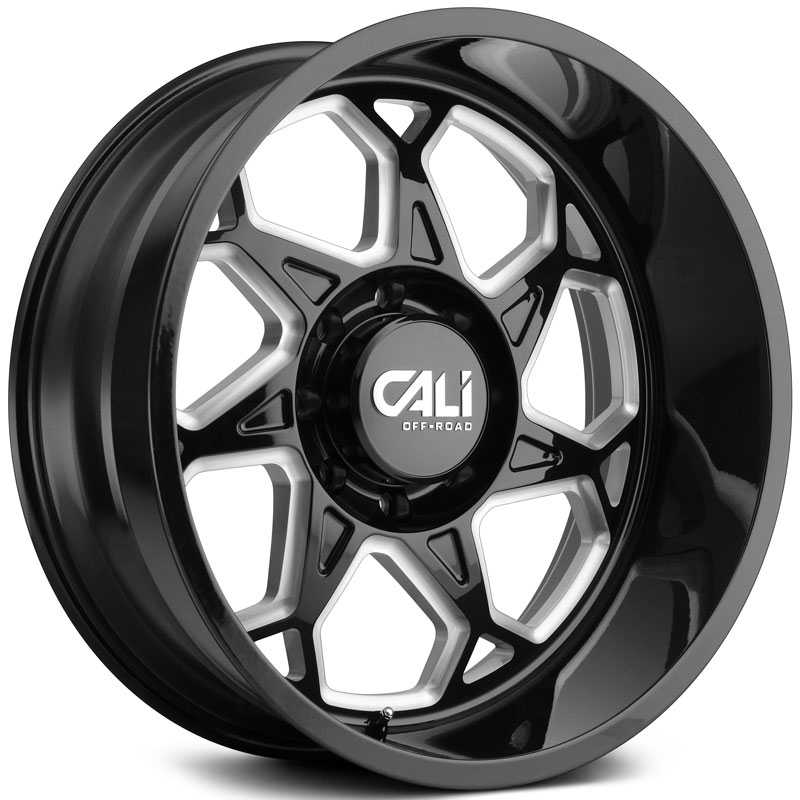 Cali Off-Road Sevenfold 9111 Gloss Black w/ Milled Spokes