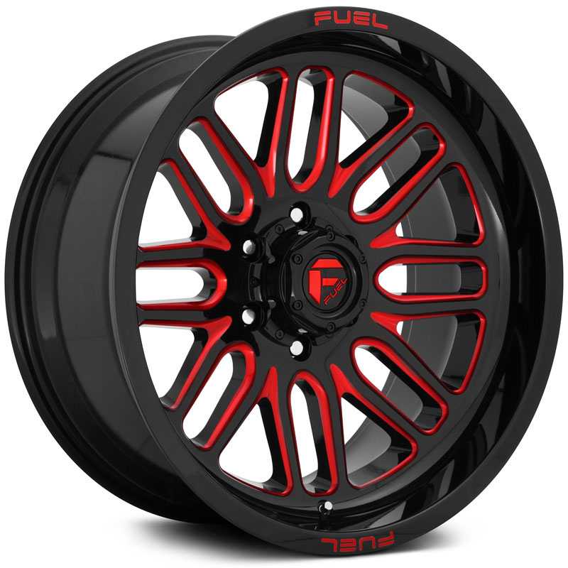 Fuel D663 Ignite  Wheels Gloss Black w/ Candy Red Accents