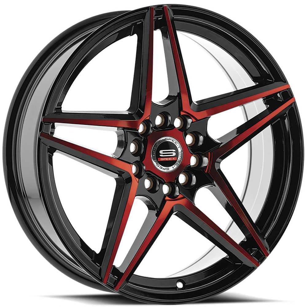 Spec-1 SP-54  Wheels Gloss Black & Red Milled