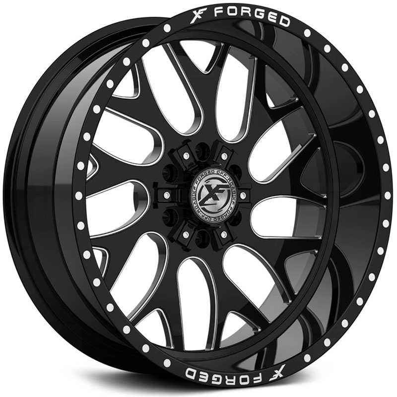 XF Offroad Forged XFX-301 Gloss Black Milled w/ Windows