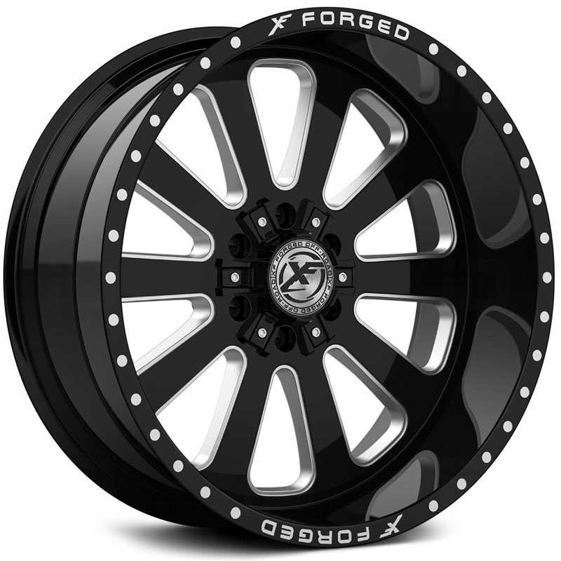 XF Offroad Forged XFX-302 Gloss Black Milled w/ Windows