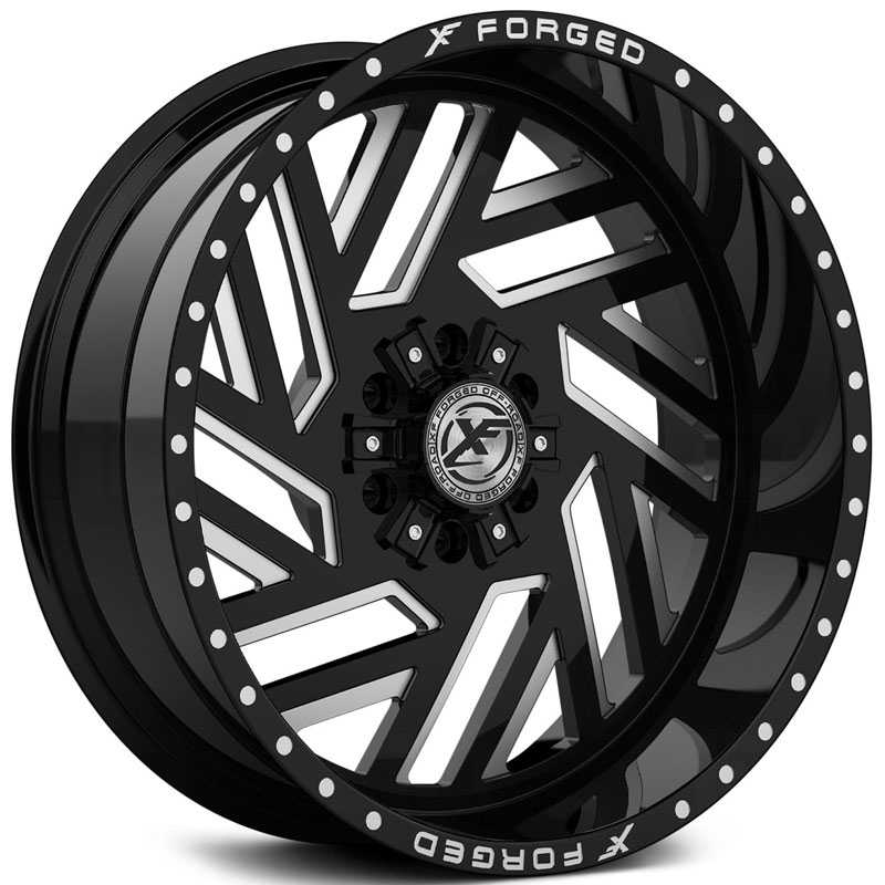 XF Offroad Forged XFX-304 Gloss Black Milled w/ Windows
