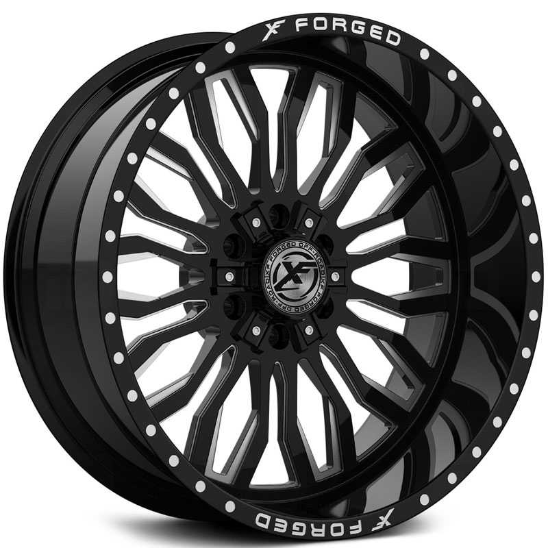 XF Offroad Forged XFX-305 Gloss Black Milled w/ Windows