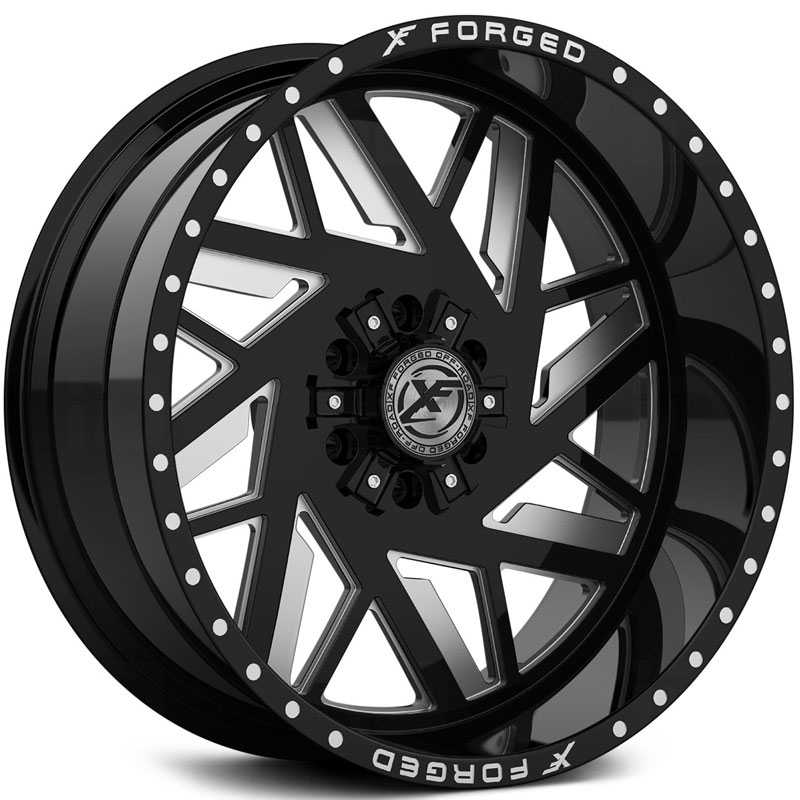 XF Offroad Forged XFX-306 Gloss Black Milled w/ Windows