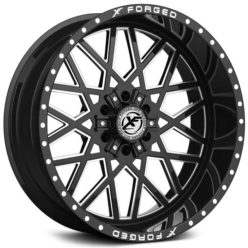 XF Offroad Forged XFX-307 Gloss Black Milled w/ Windows