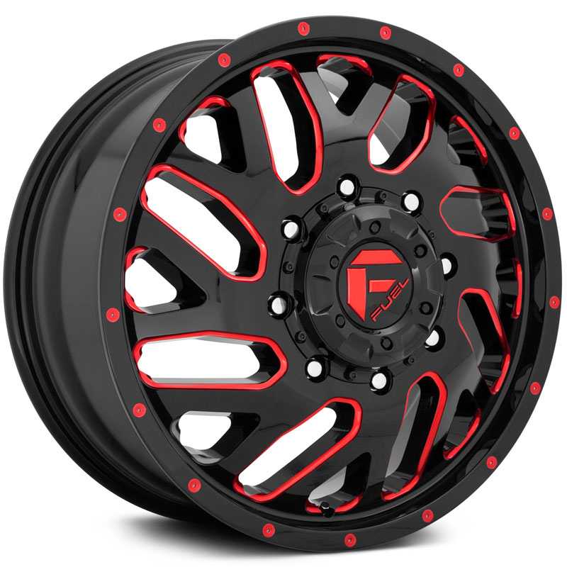 20x8.25 Fuel Offroad D656 Triton Gloss Black Red Tinted Clear HPO