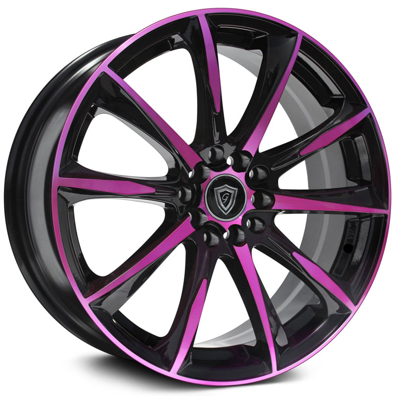 G-Line Alloys G1026  Wheels Gloss Black Pink Face