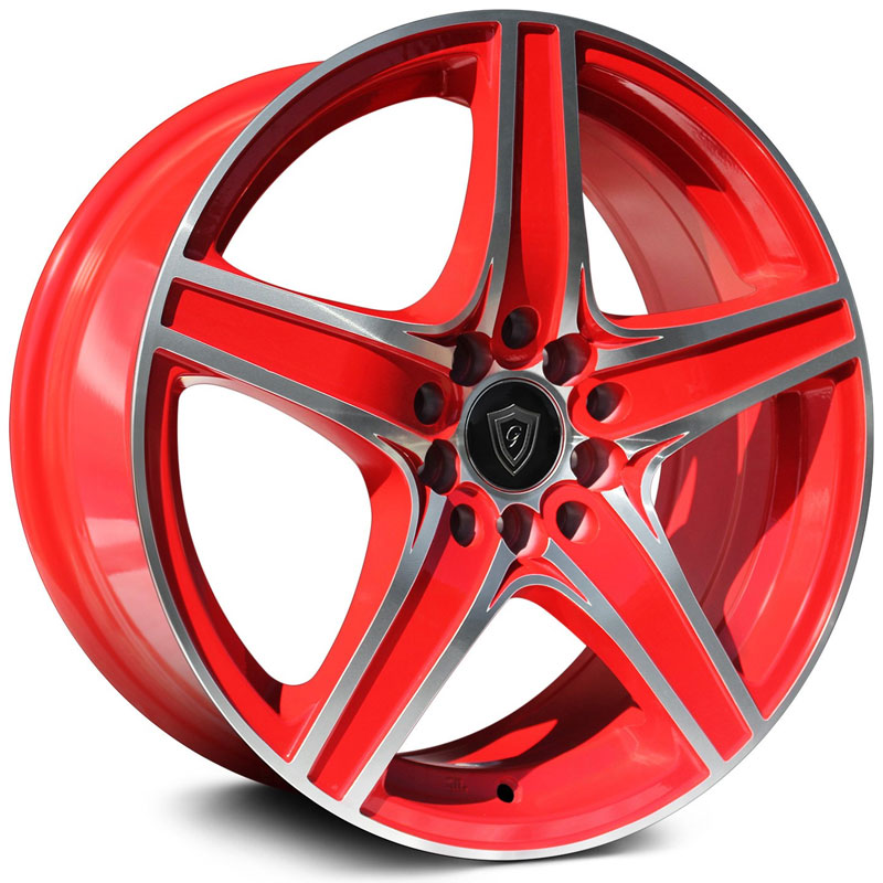 G-Line Alloys G5084  Wheels Red with Machined Line