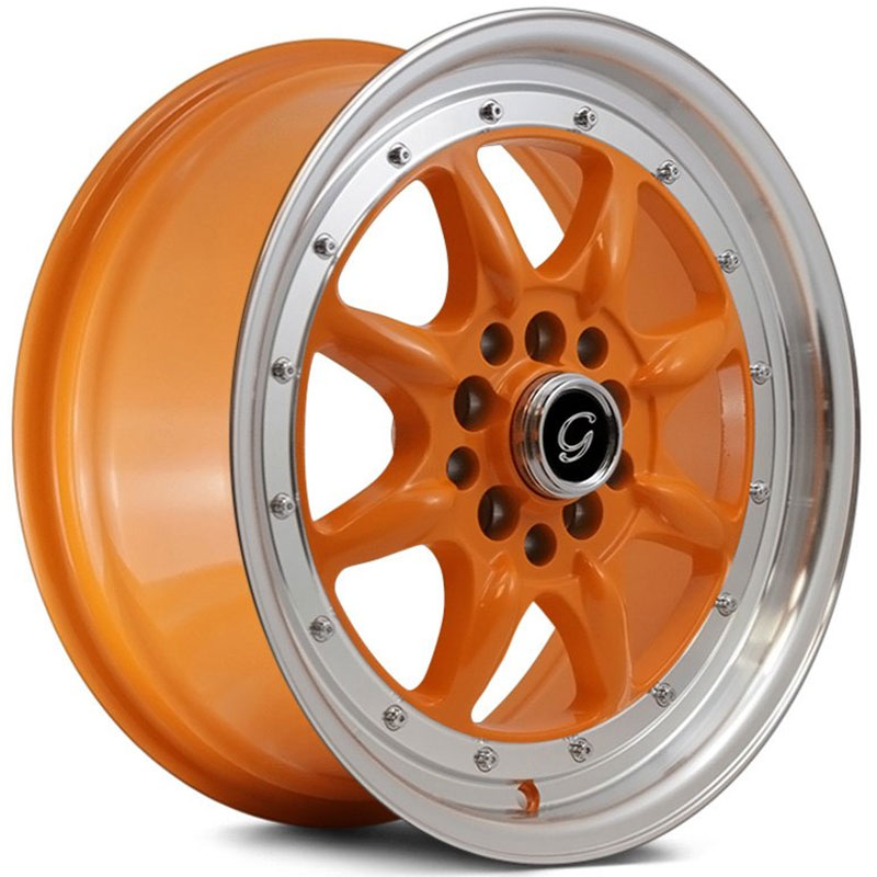 G-Line Alloys G8006  Wheels Orange with Machined Lip