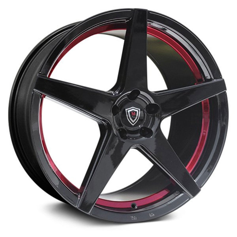 Marquee Luxury M1001  Wheels Gloss Black Red Inner