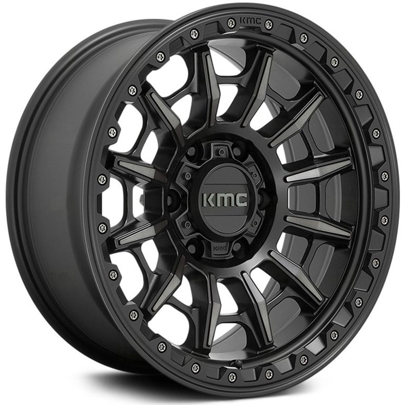 KMC KM547 Carnage  Wheels Satin Black w/ Gray Tint
