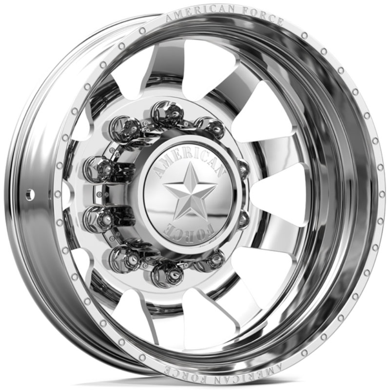 24x8.25 American Force Dually wheels Independence Mirror Finish Polish REV