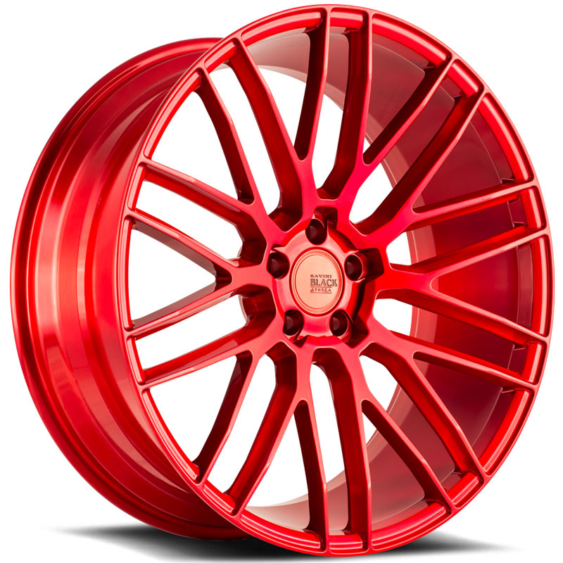 Savini Black Di Forza BM13  Wheels Brushed Red
