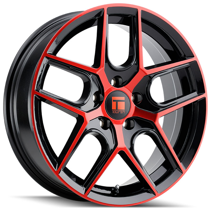 Touren TR79  Wheels Gloss Black w/ Red Tinted Face