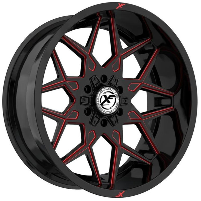 XF Offroad XF-238 Gloss Black Red Milled