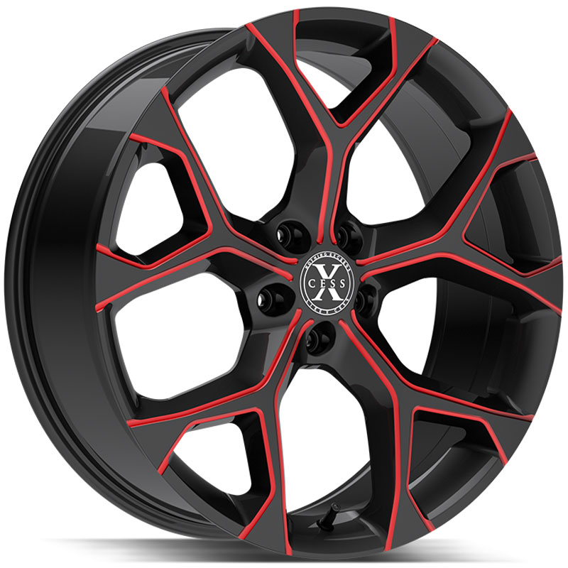 Xcess X05 Flake Gloss Black Candy Red Milled